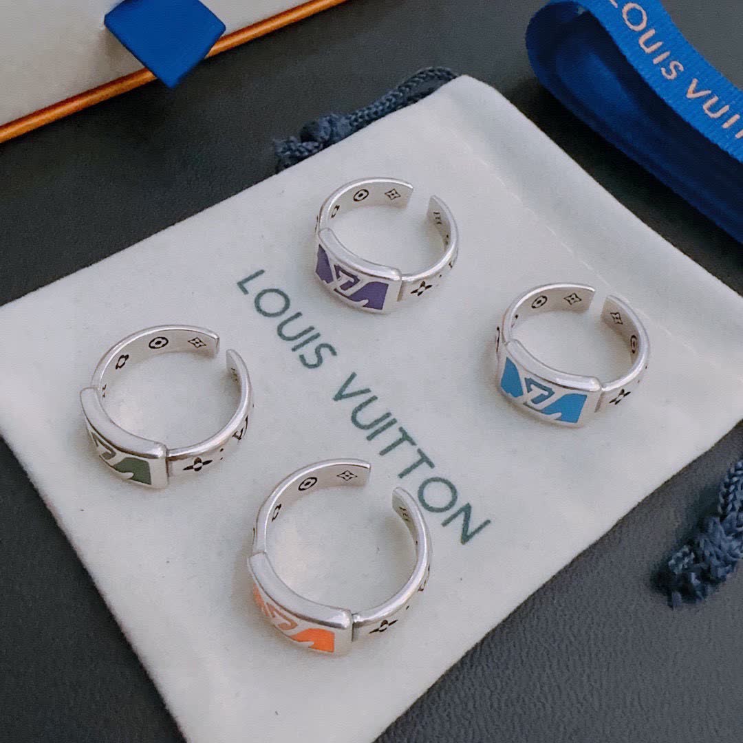 Louis Vuitton Blue Enamel Ring